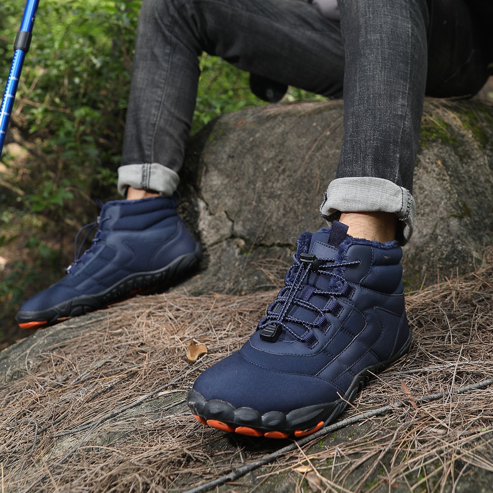 Plus Size Outdoor Five-finger Cotton Shoes Men's Fleece-lined Mountaineering foto 4