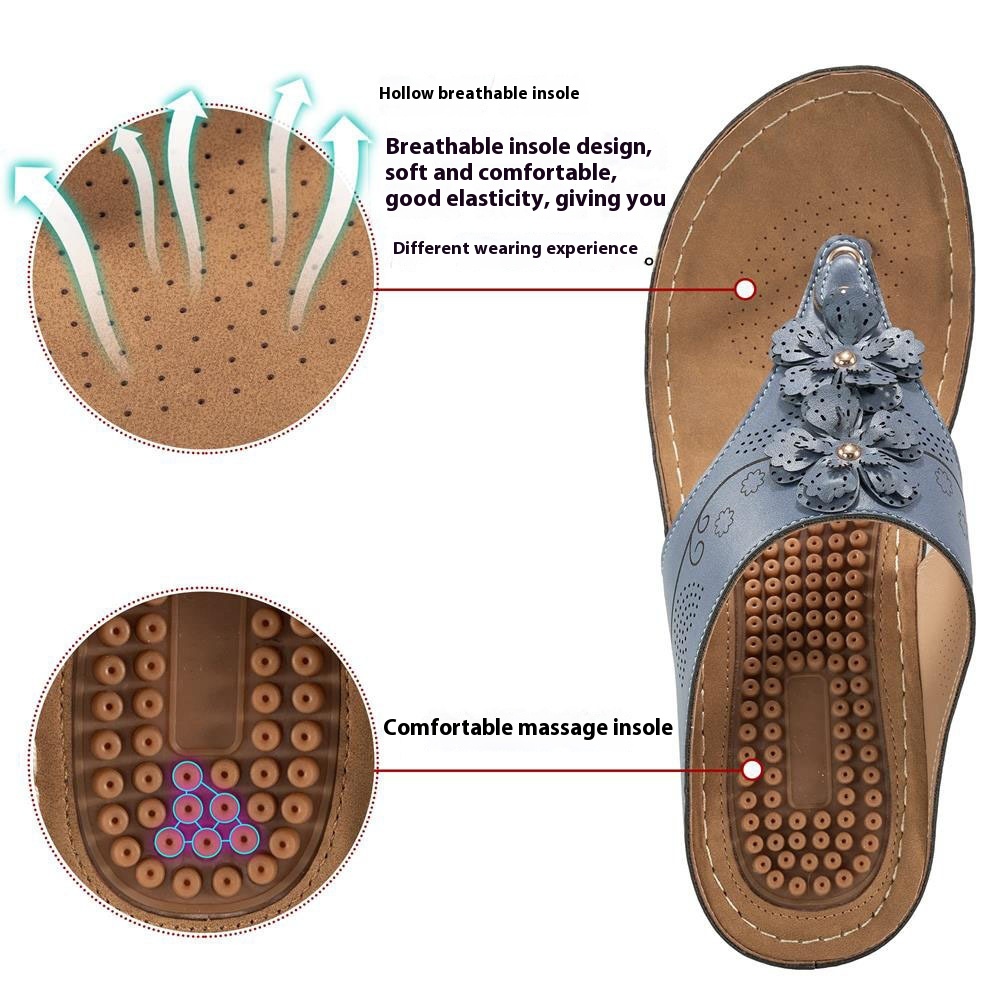 Women's Thick-soled Flip-flops Non-slip High Heel Slippers foto 2