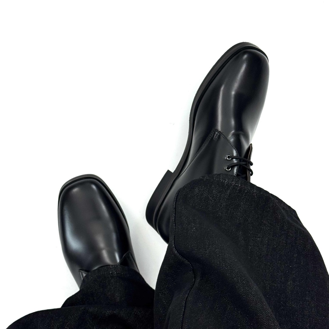 Retro British-style Square-toe Leather Dress Shoes foto 3