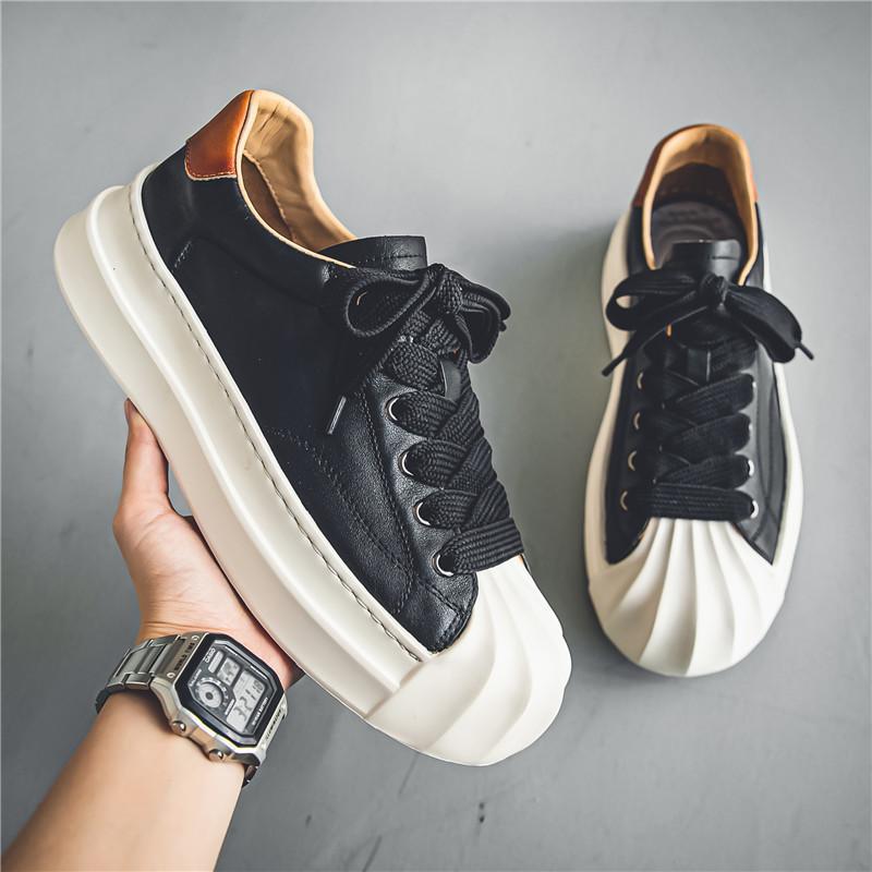 Shell Toe Men's Shoes Leather Waterproof Casual foto 2