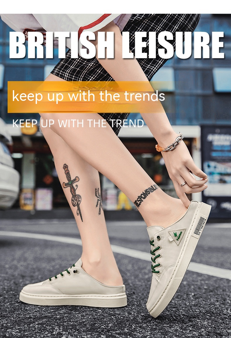 Men's Summer Wear Breathable Deodorant Slip-on Lofter Half Slippers Casual Sports Heel-free Fashion Shoes foto 4