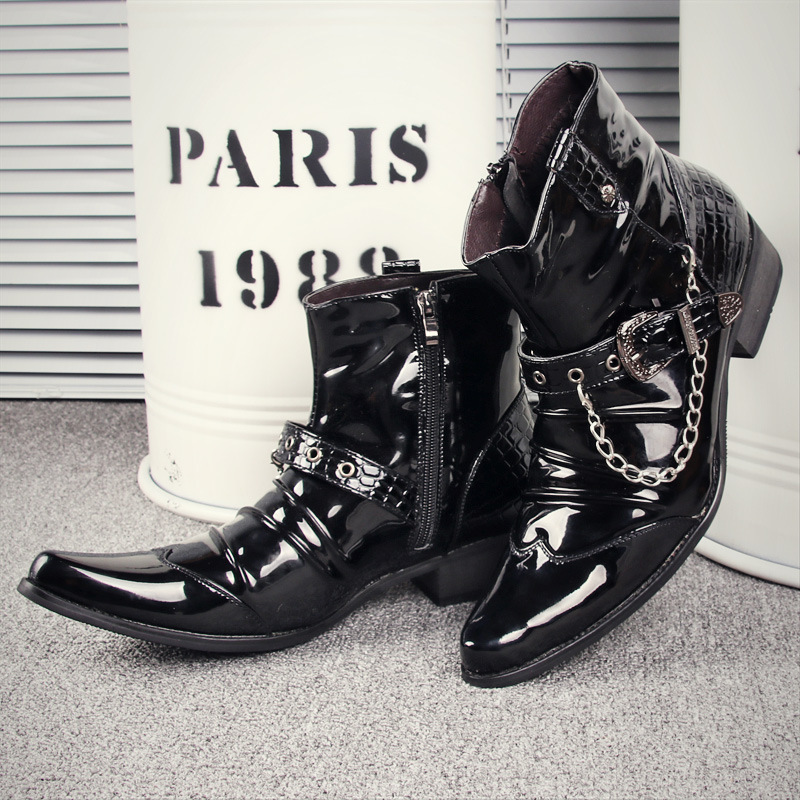 European And American Western Style Martin Boots Pointed Toe foto 2
