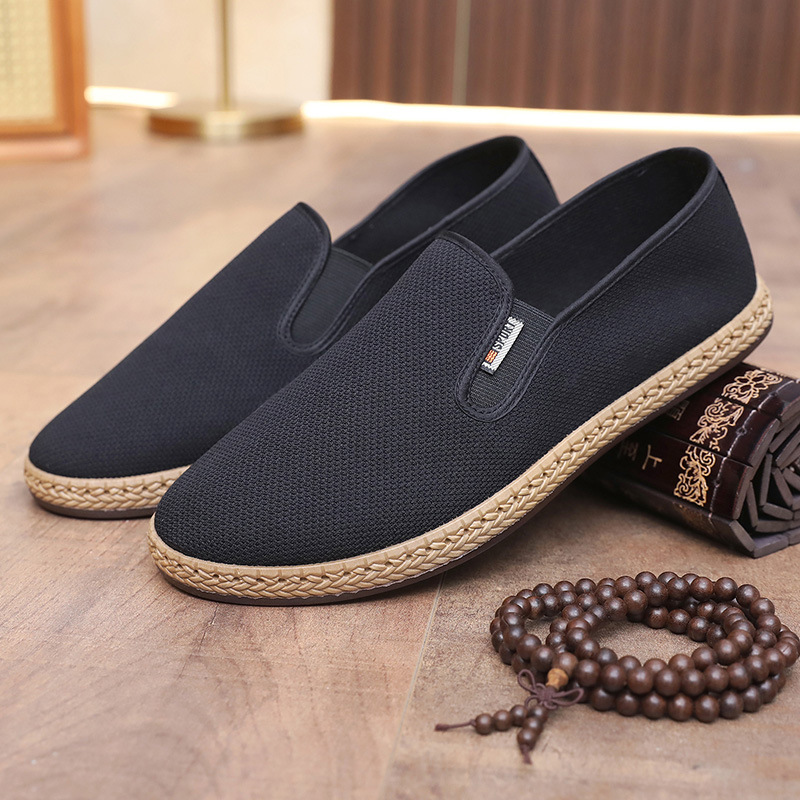 Old Beijing Cloth Shoes Men's Breathable One Pedal Lazy Shoes foto 3