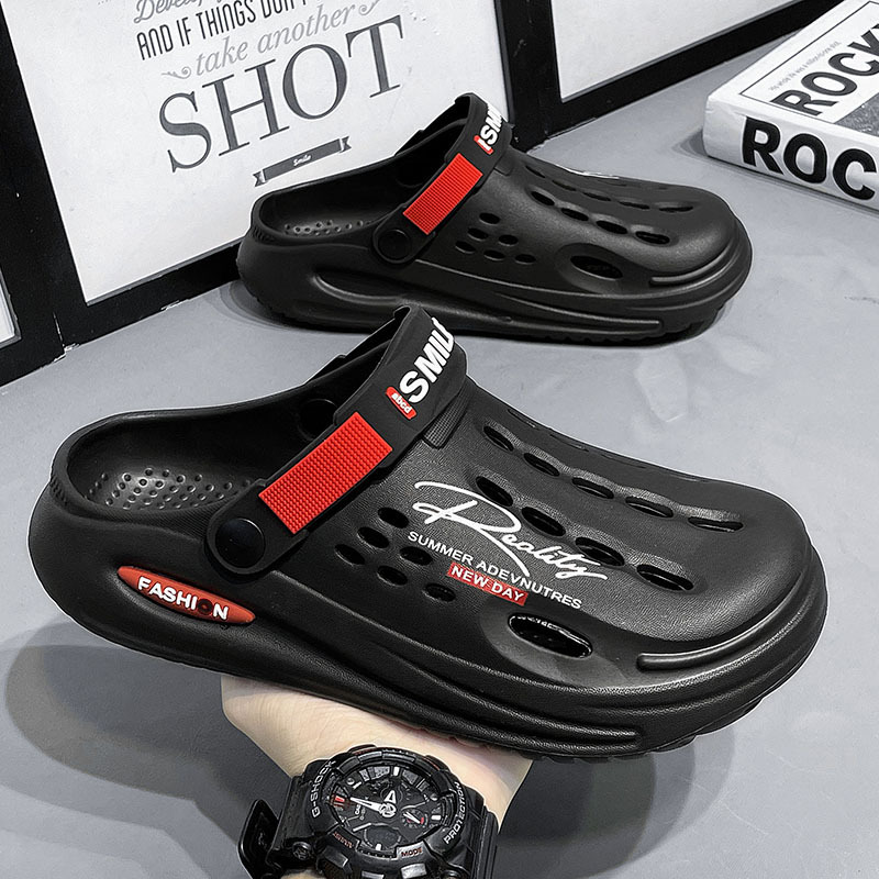 Summer Thick Bottom Shit Feeling Plus Size Closed-toe Slippers Men foto 3