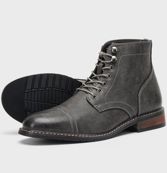Men's Plus Size Retro Fashion Work Clothes Leather Martin Boots foto 5