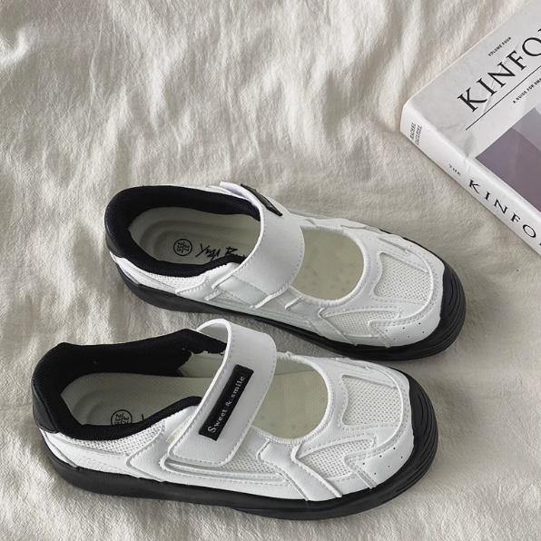 Pink Mary Jane Shoes Women's Autumn Ugly And Cute Hollow-out German Training Sneaker foto 5