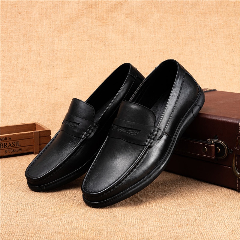 Leather Shoes Men's Autumn New Flat Heel Soft Bottom foto 4