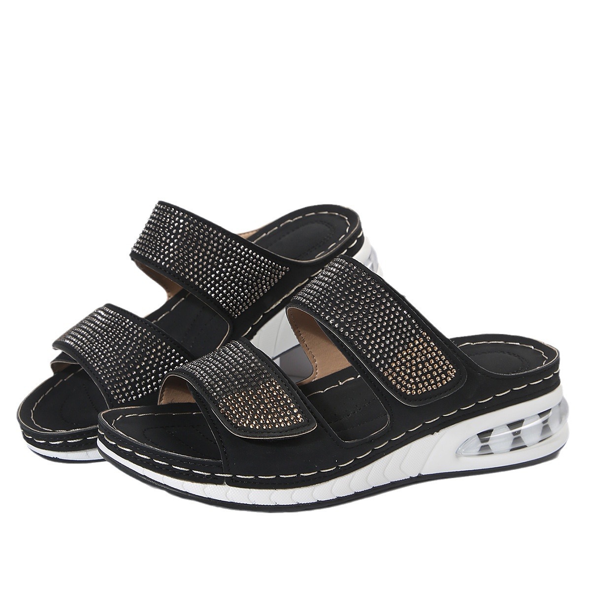 Women's Platform Flat Sandals With One Strap foto 2