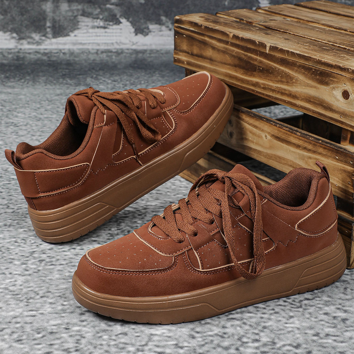 New Thick Bottom Frosted Skateboard Couple Vintage Fashion Outdoor Casual Shoes Maillard Lady Sneaker foto 3
