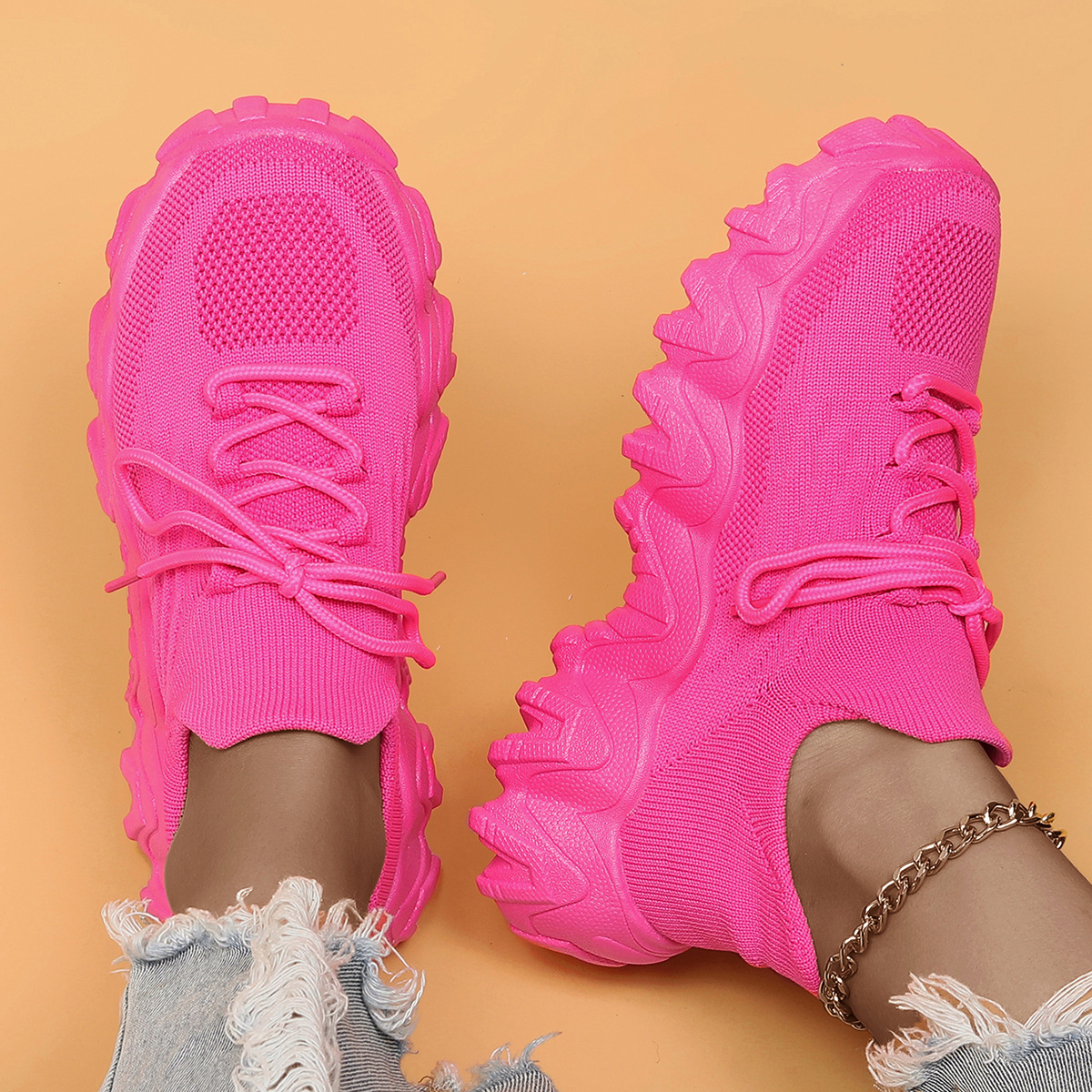 Women's Simple And Breathable Fly Woven Socks And Shoes foto 4