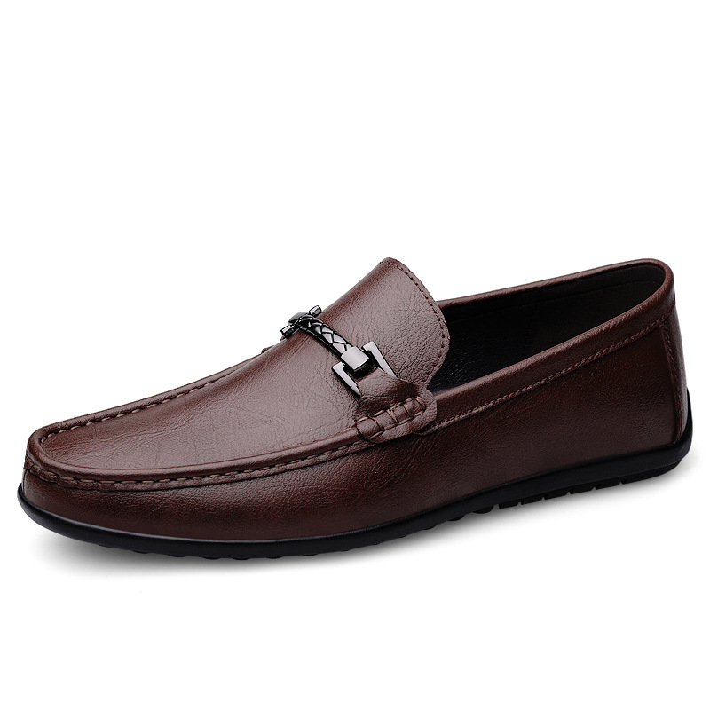 Men's One Pedal Genuine Leather High-grade Soft Soled Flats Casual foto 3