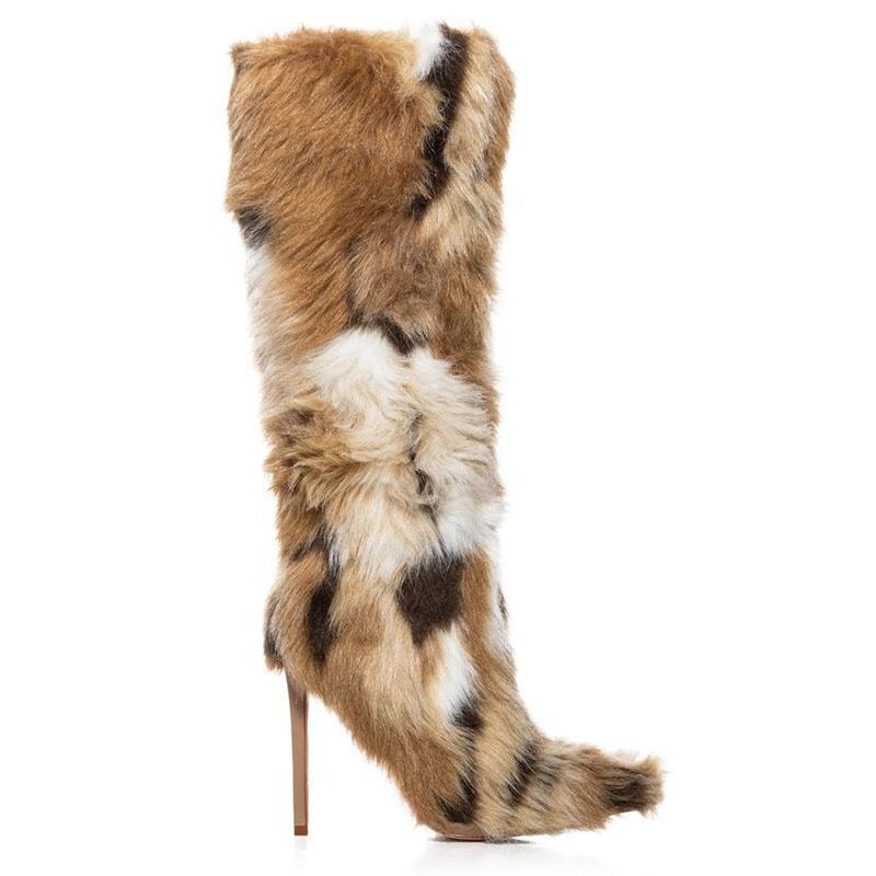 High Heel Fur Boots Fur Boots High Tube Stiletto Heel Fur Boots foto 5