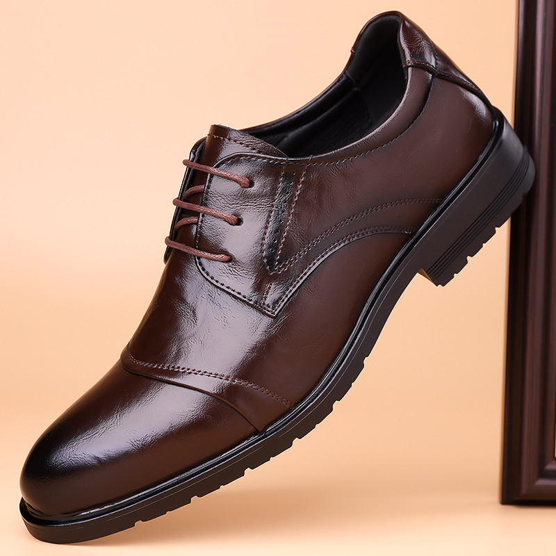 New Men's Business Formal Leather Shoes foto 3