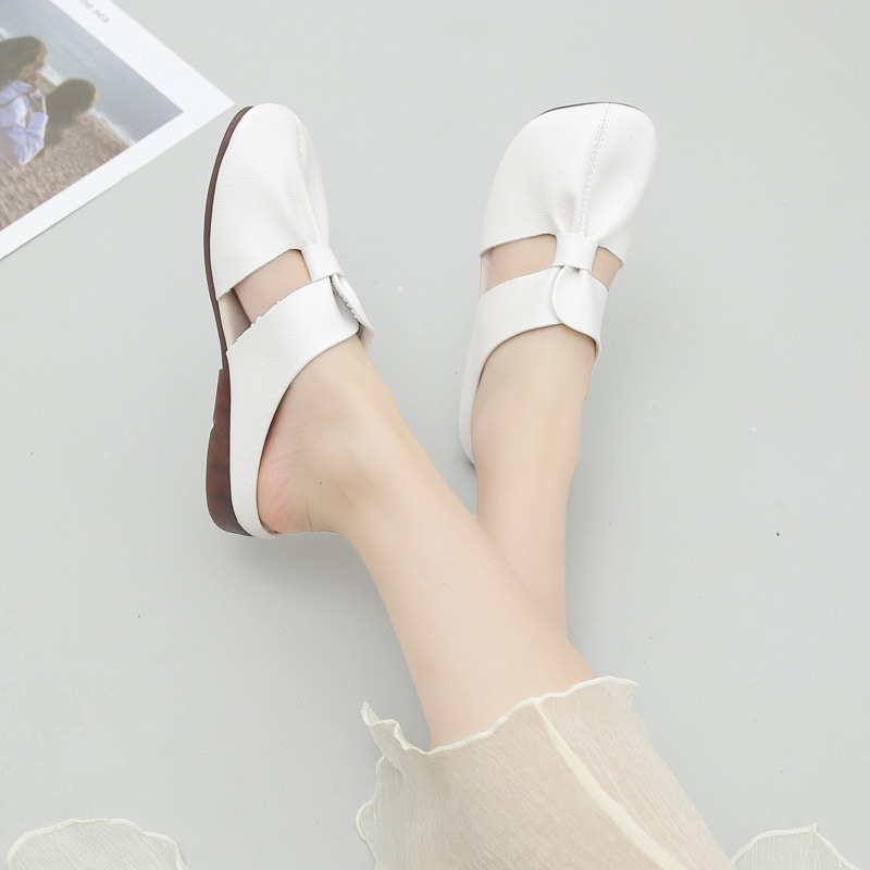 Flat-Soled Soft-Soled Lazy Casual Closed-Toe Half Slippers Mother Shoes foto 5