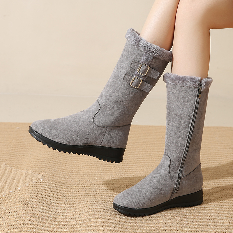 Mid-calf Fleece-lined Extra-thick Versatile Womens Boots For Warmth foto 2