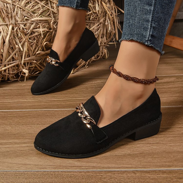 Pointed Toe Chunky Heel Stylish Casual Shoes Women foto 4