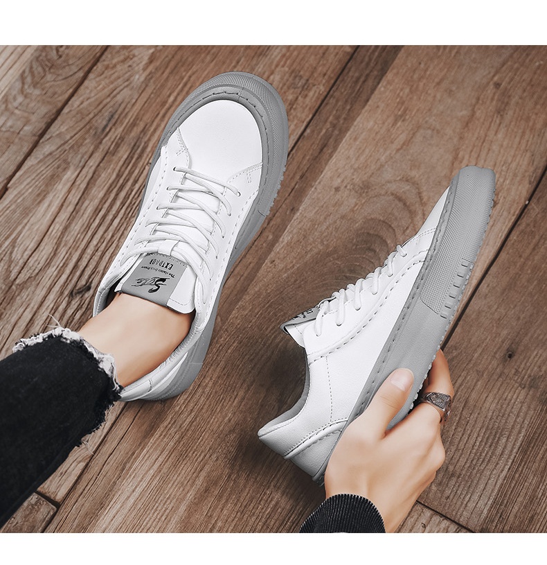 Autumn Men's Shoes Casual Leather Shoes Slip-on Sports Board Shoes Versatile Work Waterproof Easy Wear Tide Shoes foto 3