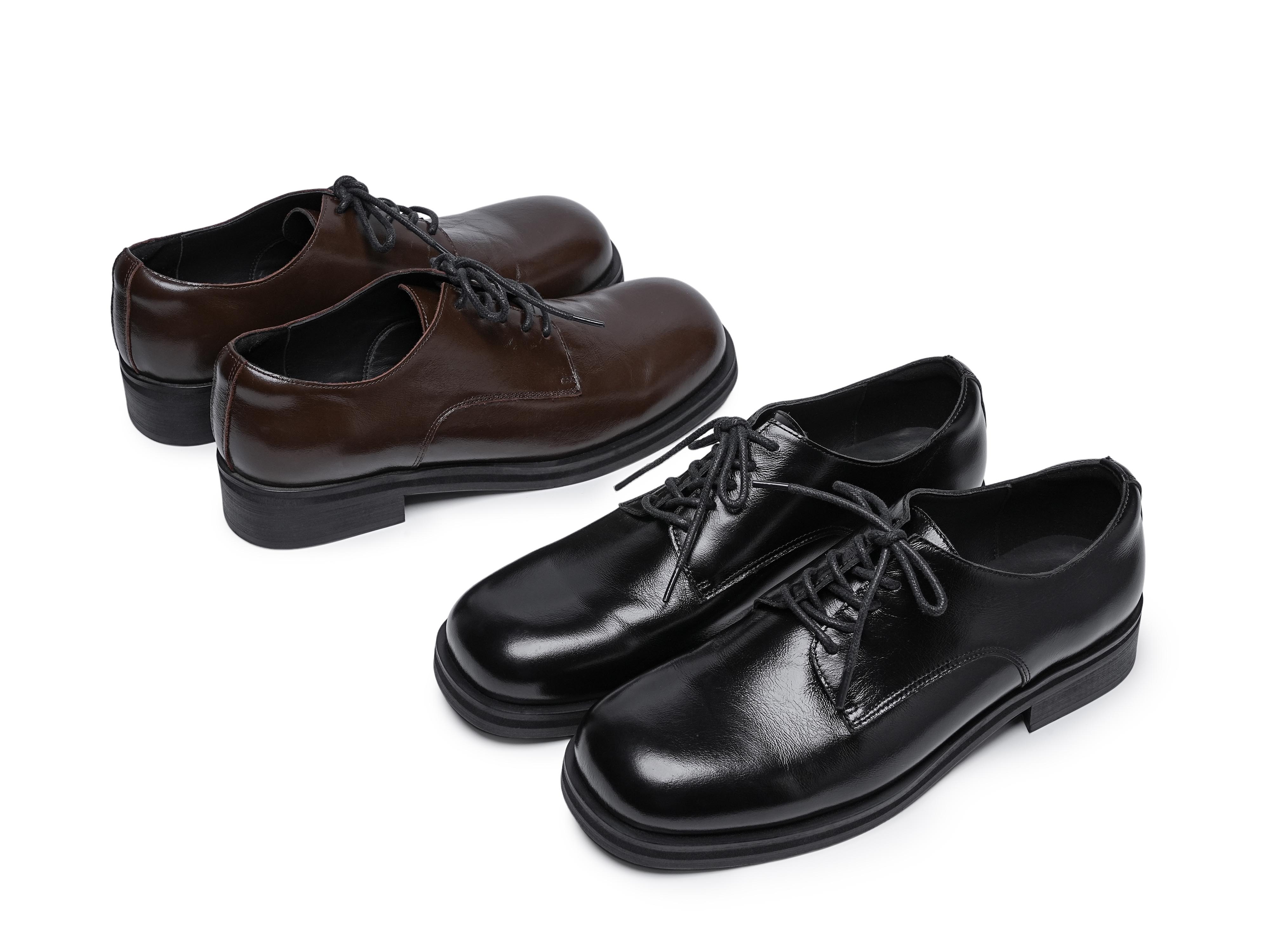 Retro Washed Artificial Leather Shoes Big Head Derby foto 4