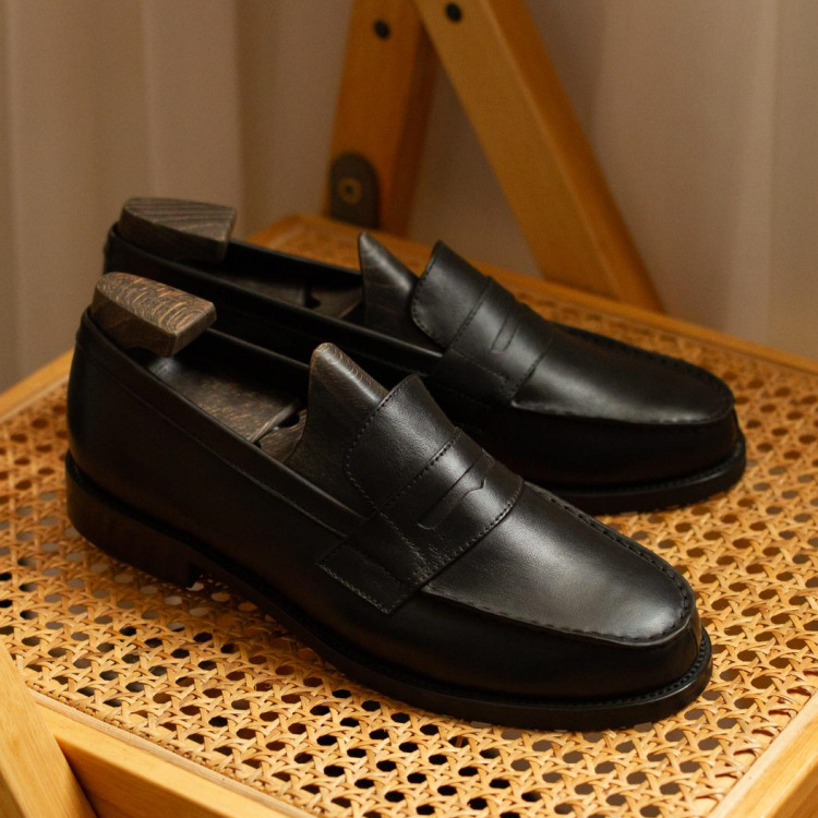Men's Fashion Retro Black British Wind Shoes foto 3