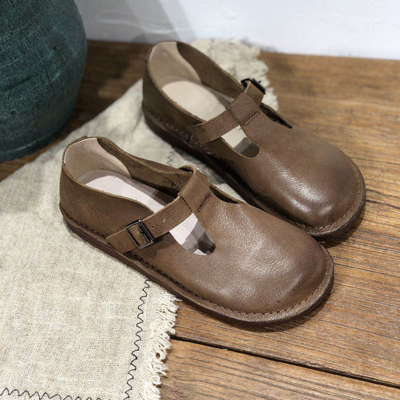 New Artistic Crafts Leather Flat Shoes foto 2