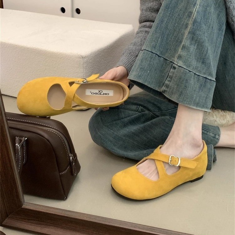 Womens Retro Round-toe Shoes With A Hidden Platform And Thick Sole foto 2