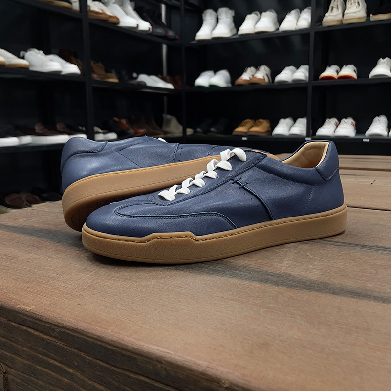 Cowhide Men's Trendy All-match Niche Casual Sneakers foto 2