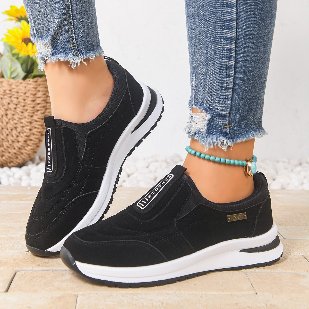 Womens Casual Plus-size Comfortable Slip-on Running Shoes foto 5