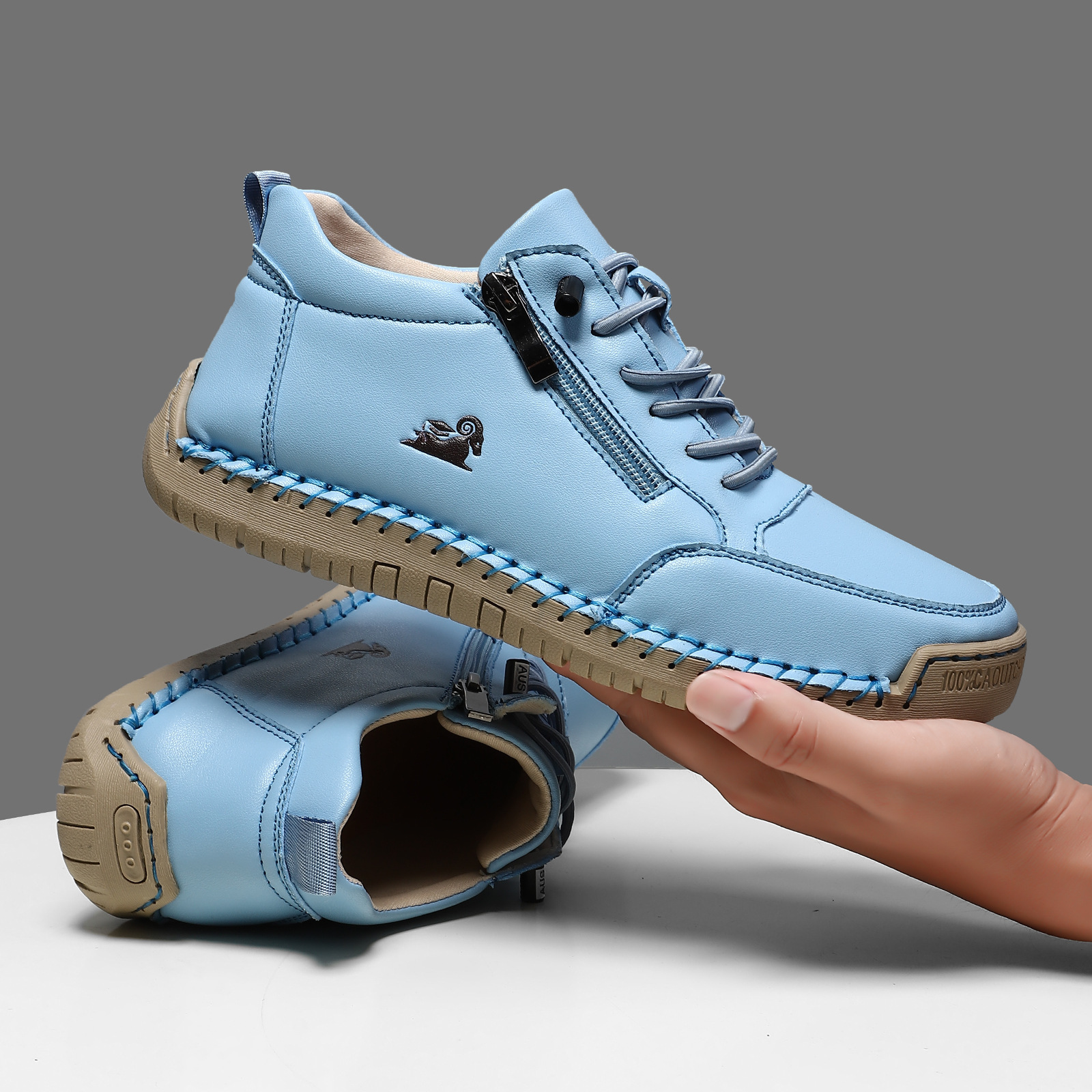 Handmade Stitching Female Soft Bottom Flat Shoes Casual foto 5