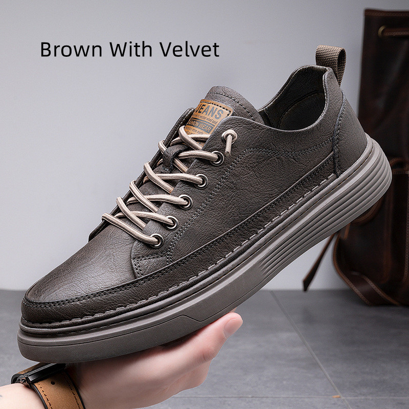 New Casual Sneakers For Men Work Waterproof Flat Shoes