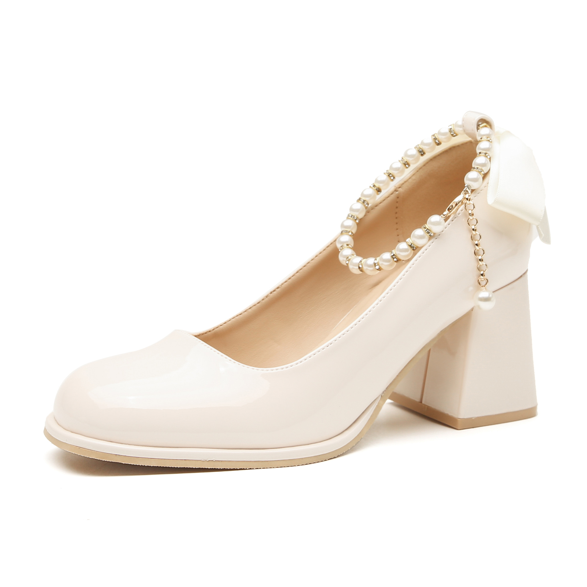 Mary Jane Shoes Pearl Ribbon Patent Leather Fairy Style foto 2