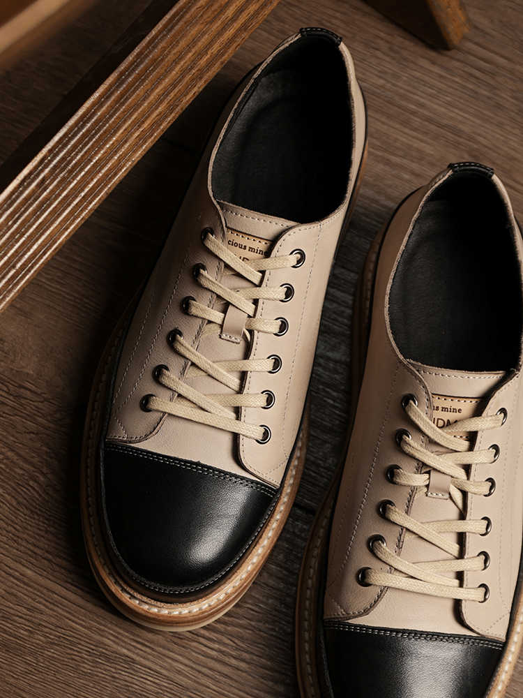 Vintage Vintage Handmade Board Shoes Genuine Leather Platform Casual Shoes foto 3