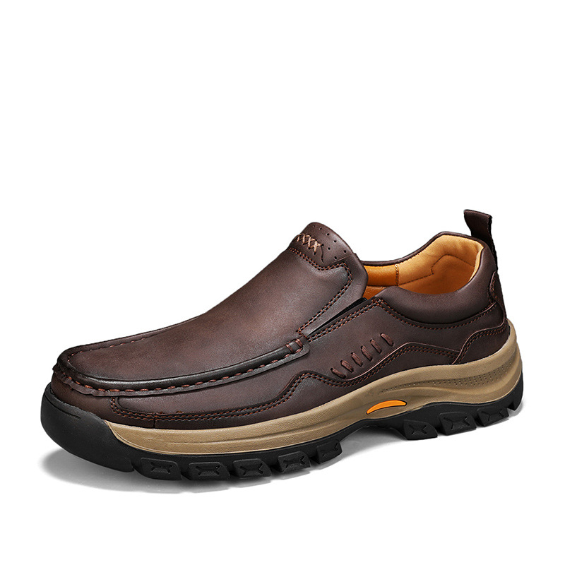 Mens British-style Casual Leather Shoes For Outdoor Hiking foto 4
