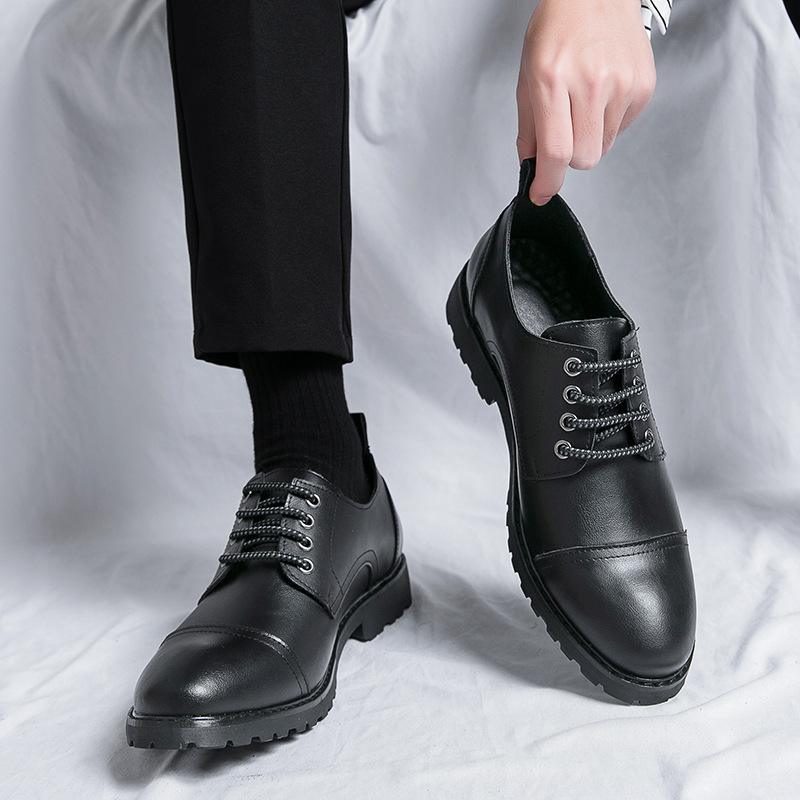 Three-joint Leather Shoes Men's Business Formal Wear Business Casual Round Head foto 2