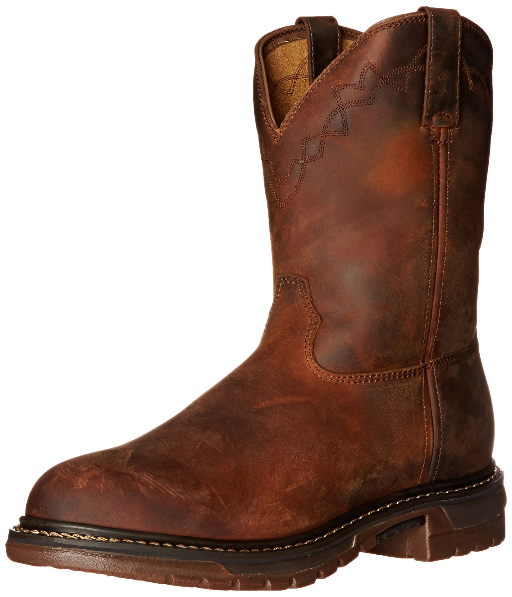 Mens Motorcycle Boots With Round Toes Comfortable Low Square Heels And Elastic Cuffs foto 5