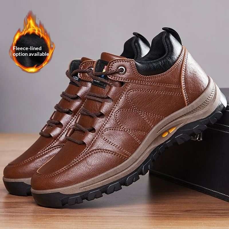 Men's Soft-soled Non-slip Cotton Leather Shoes For Winter foto 3