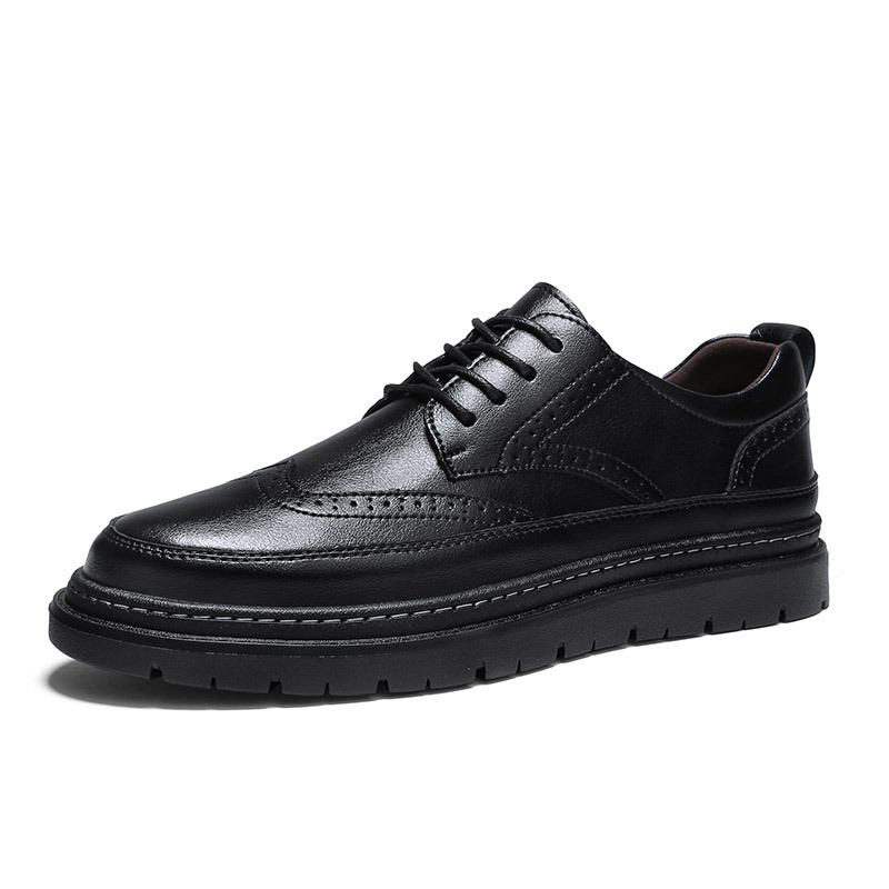 Men's Brogue Korean-style British Men Leather Shoes foto 5