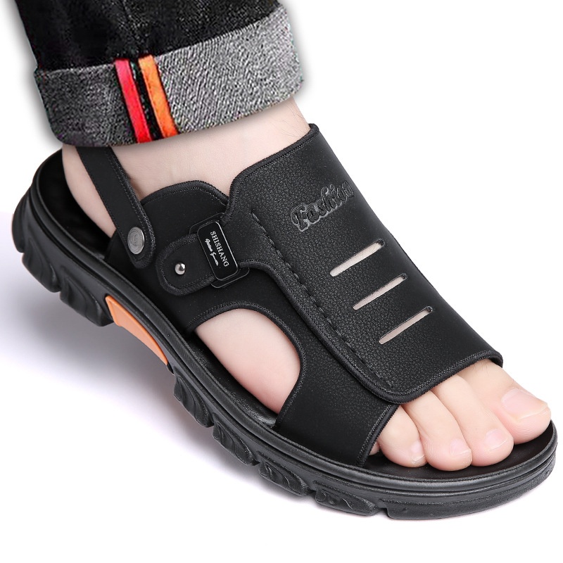 Men's Sandals Summer Slippers Dual-use Non-slip Wear-resistant Soft Bottom Beach Shoes foto 5