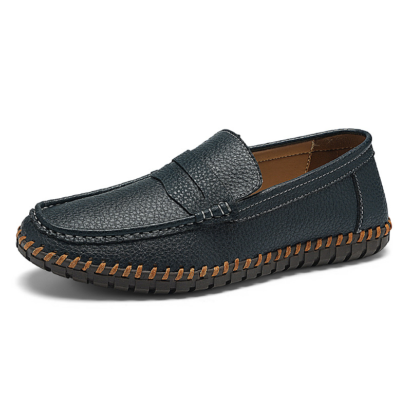 Hand-stitched Bottom Lazy Slip On Men's Casual Leather Shoes foto 2