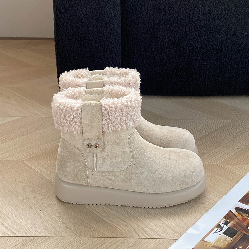 Womens Retro Warm Fuzzy Cotton Shoes foto 3