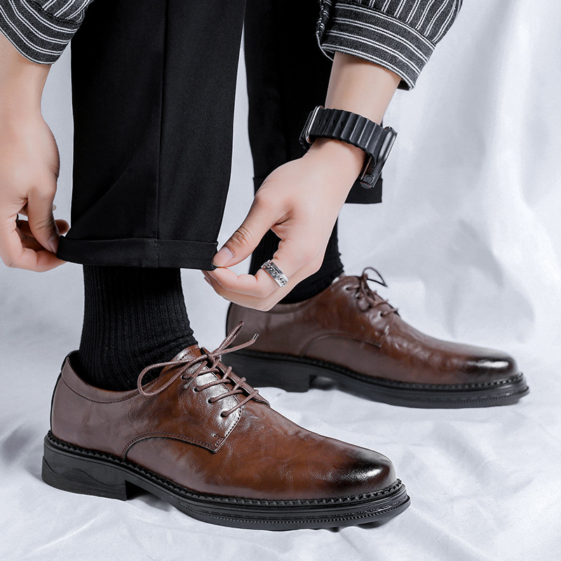 Men's Leather Shoes Business Formal Wear Soft Bottom foto 5