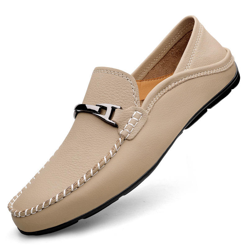 Extra Large Casual Leather Shoes Leather Widened Gommino foto 3