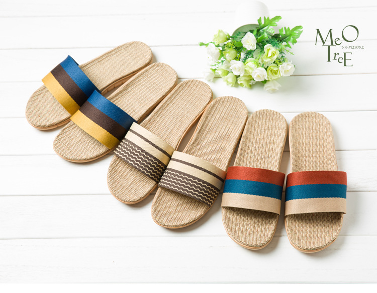 Linen Slippers Couple Indoor Platform Non-slip Non-stinky Feet foto 3