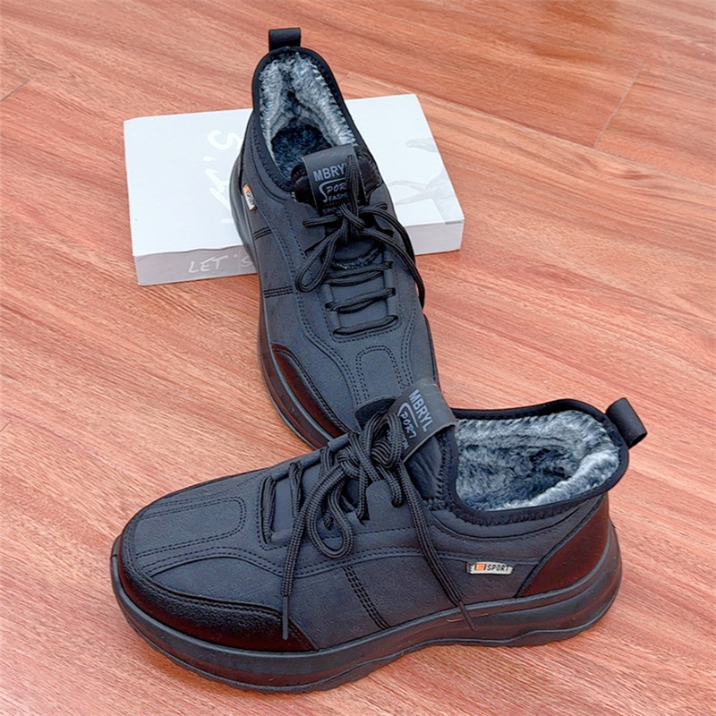 Winter Fleece Lined Padded Warm Keeping Men's Casual Sports Cotton Shoes foto 3