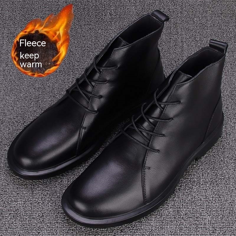 Top Layer Cowhide Platform Fashion Short Boots foto 2