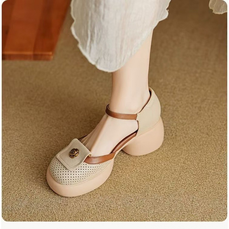Women's Fashionable Waterproof Closed-Toe High-Heel Sandals foto 5