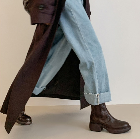 Womens British-style Dr Ankle Boots With Chunky Heels foto 3