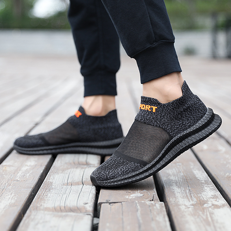 Breathable Casual Couple Running Flying Woven Sports Sock Shoes