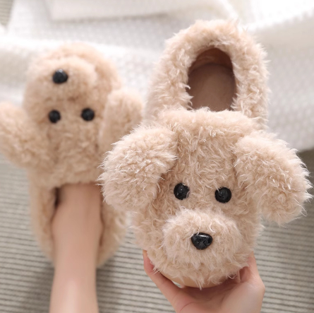 Scrawl Puppy Autumn Warm Closed Toe Indoor Home Cotton Slippers foto 4