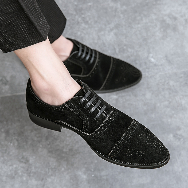 Men's Fashion Casual Brogue Carved Leather Shoes foto 2