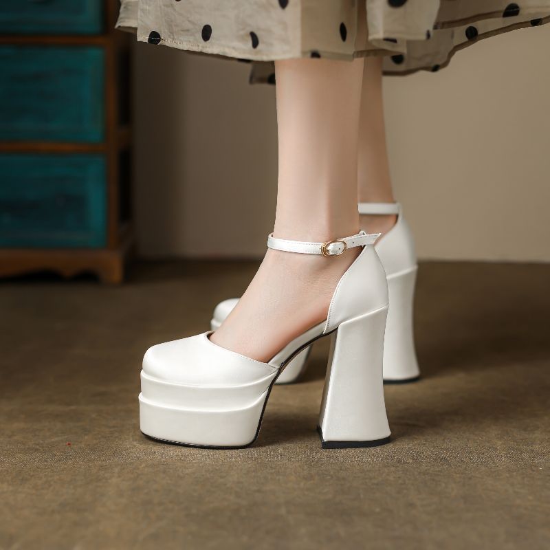 Small Chunky Heel Waterproof Platform High Heels foto 4